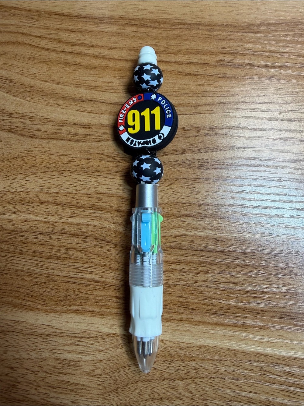911 Multi-Color Ink, Beaded Retractable Pen - Picture 3 of 7